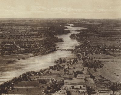 Riviere Des Prairies, aan de achterkant van het eiland Montréal (z/w foto) door Canadian Photographer