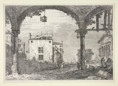 Le Portique à la lanterne (Het Portiek met de Lantaarn), uit de serie Vedute (Zichten) door Canaletto (Giovanni Antonio Canal)