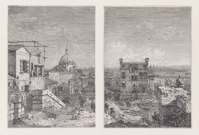 Het Huis met de Inscriptie, uit de serie Vedute (Gezichten) door Canaletto (Giovanni Antonio Canal)