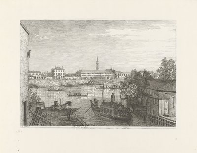 Aanlegplaats te Dolo door Canaletto