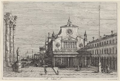 Denkbeeldig uitzicht op S. Giacomo di Rialto door Canaletto