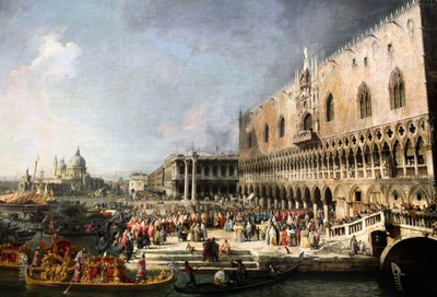 Ontvangst van de Franse ambassadeur in Venetië door Canaletto