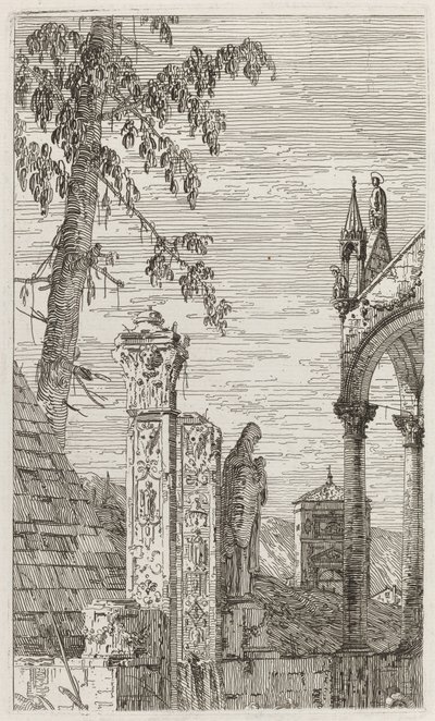 Het Graf van de Bisschop [midden] door Canaletto