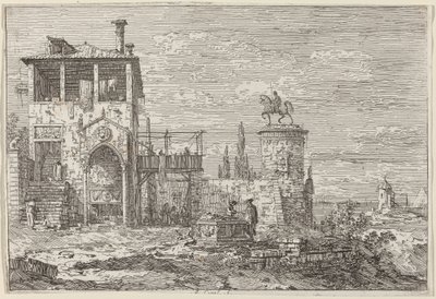 Het ruitermonument, ca. 1735-1746 door Canaletto