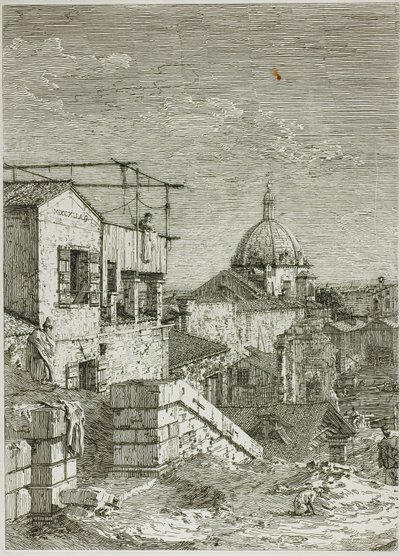 Het Huis met de Inscriptie en Het Huis met de Peristyle, uit Vedute door Canaletto