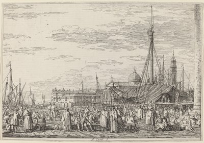 De Markt op de Molo door Canaletto