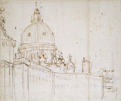 Venetië: De Dogana di Mare en S. Maria della Salute door Canaletto