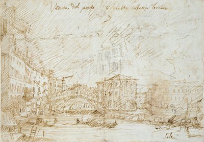 Venetië: De Ponte di Rialto door Canaletto
