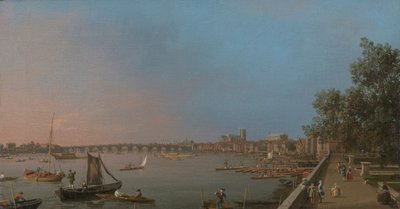 Westminster vanaf de nabijgelegen terras van Somerset House door Canaletto