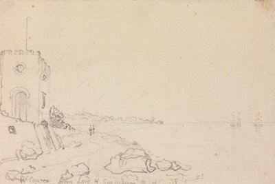 West Cowes vanuit het badhuis van Lord Henry Seymour, oktober 1825 door Capt. Thomas Hastings