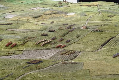 Diorama van de Slag bij Waterloo met troepen gepositioneerd zoals om 19.45 uur op 18 juni 1815 (detail) door Capt. William Siborne