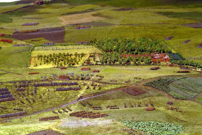Diorama van de Slag bij Waterloo met troepen gepositioneerd zoals om 19.45 uur op 18 juni 1815 (detail) door Capt. William Siborne