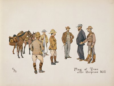 Vlag van Wapenstilstand na Surprise Hill, uit The Leaguer of Ladysmith, 1900 door Captain Clive Dixon