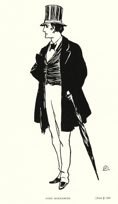 Dickens personage: John Rokesmith (litho) door Captain Edward Henry Handley Read