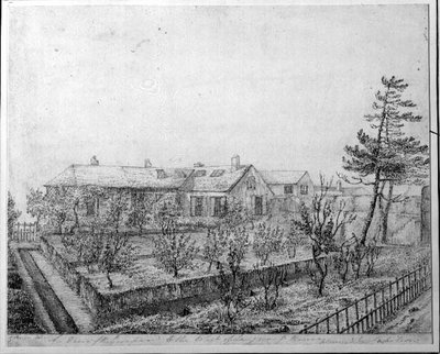 Een Uitzicht op de Boomgaard ten Westen van Longwood House op het Eiland Sint-Helena, c.1821 door Captain G. Rotton