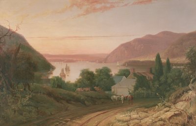 Hudson met uitzicht op West Point in de verte door Captain Seth Eastman
