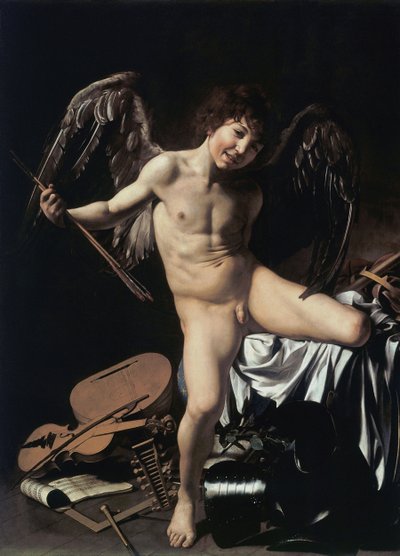 Duits: Amor als Sieger Amor Vincit Omnia door Caravaggio