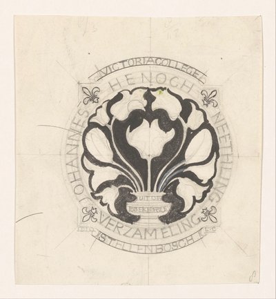 Ontwerp voor een ex libris van Johannes Henoch Neethling door Carel Adolph Lion Cachet