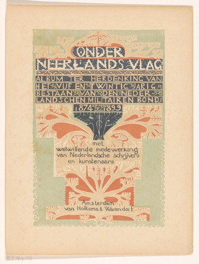 Titelblatt für: Unter niederländischer Flagge, 1899 door Carel Adolph Lion Cachet