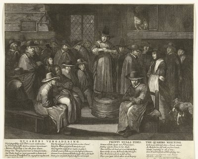 Spotprent op de Engelse Quakers, ca. 1656 door Carel Allard