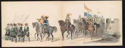 Maskerade van de Leidse studenten, 1850 (plaat 13) door Carel Christiaan Antony Last