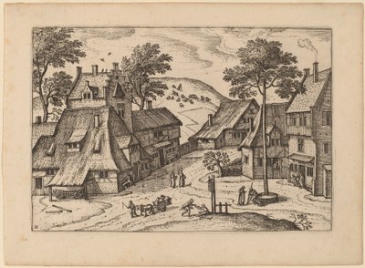 Dorpsplein met Heiligdom door Carel Collaert
