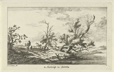 Ruiter in een landschap door Carel Lodewijk Hansen