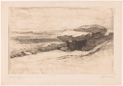 Dolmen van Rondossec aan de kust bij Plouharnel door Carel Nicolaas Storm van 