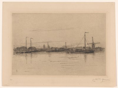 Gezicht op Dordrecht door Carel Nicolaas Storm van 
