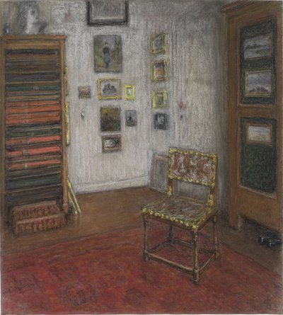 Atelierhoek met stoel en kunstkast, te Den Haag, Nieuwe Schoolstraat 28 door Carel Nicolaas Storm van 