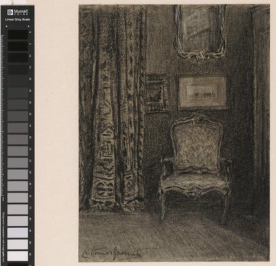Kamerinterieur in de Rue du Trône 190 te Brussel door Carel Nicolaas Storm van 