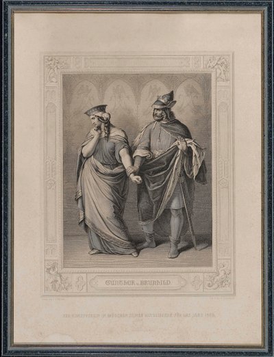 Het Nibelungenlied. Gunther en Brunhild, 1860 door Carl Arnold Gonzenbach