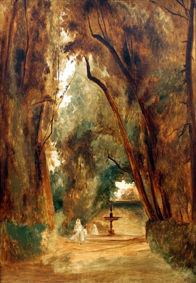 Park van Villa Borghese door Carl Blechen