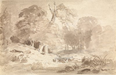 Landelijk landschap in de Mark Brandenburg door Carl Blechen
