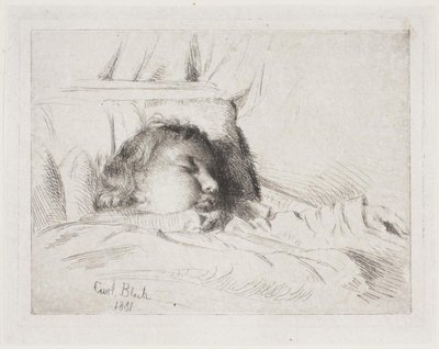 Het slapende kind door Carl Bloch