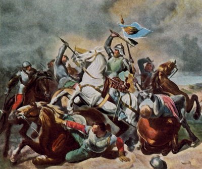Albrecht Achilles in gevecht met de Neurenbergers door Carl Constantin Steffeck