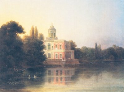 uitzicht op het Marmorpalais bij Potsdam door Carl Daniel Freydanck