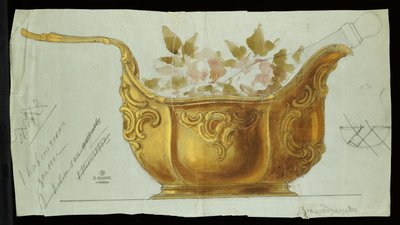 Grote metalen kovsh in de Louis XV-stijl, Huis van Carl Faberge door Carl Fabergé