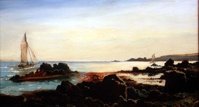 Kustlandschap met Zeilboten door Carl Frederik Sorensen