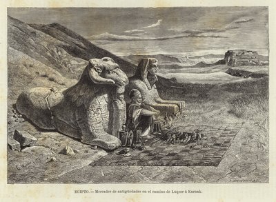 Antieke handelaar op de weg van Luxor naar Karnak door Carl Friedrich Heinrich Werner