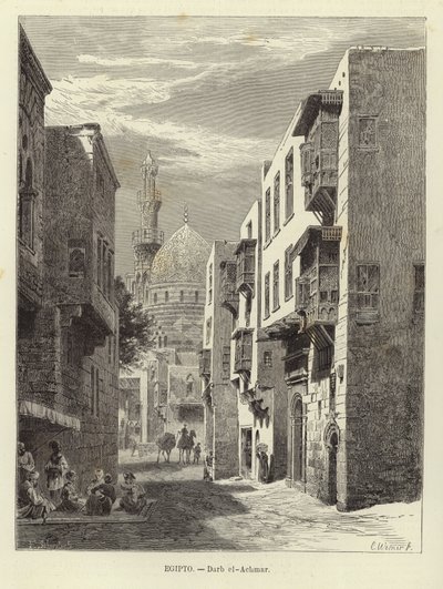 Egypte - Darb al-Ahmar in Caïro door Carl Friedrich Heinrich Werner
