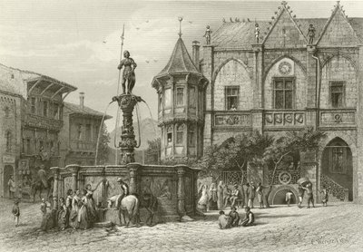 Het stadhuis, Hildesheim door Carl Friedrich Heinrich Werner