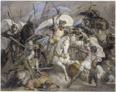 De slag voor Iconium door Carl Friedrich Lessing