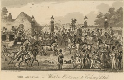 De Aankomst, of, Westelijke Ingang naar Cockney Land door Carl Georg Adolph Hasenpflug