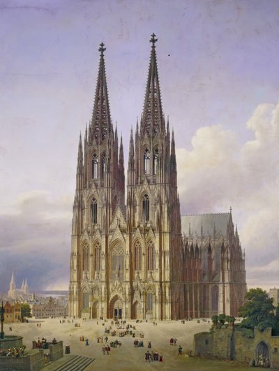 Ideaal uitzicht op de Dom van Keulen door Carl Georg Adolph Hasenpflug
