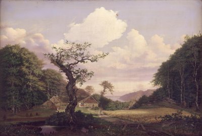 Landschap met uitzicht op Sjælsø nabij Hørsholm door Carl Georg Scheuermann