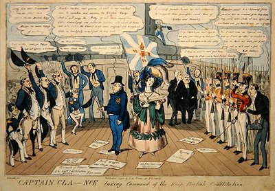 Kapitein Cla--nce neemt het bevel over het schip, Britse Grondwet, gepubliceerd door S.W. Flores door Carl H. Heath