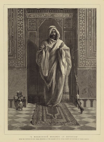 Een Mugharibee Bedawee in devotie door Carl Haag
