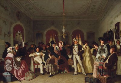 De wachtkamer voor eerste en tweede klas, ca. 1860 door Carl Hendrik d Unker