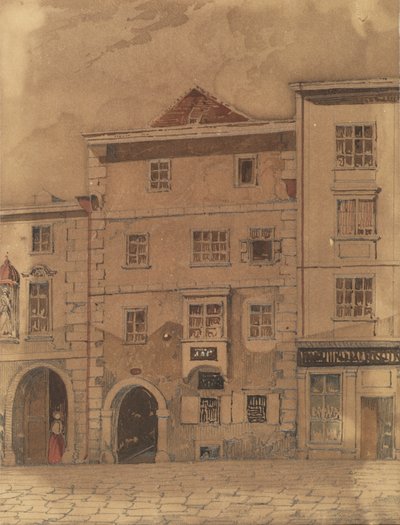 Mozarts sterfhuis in de Rauhensteingasse in Wenen door Carl L. Wiesböck